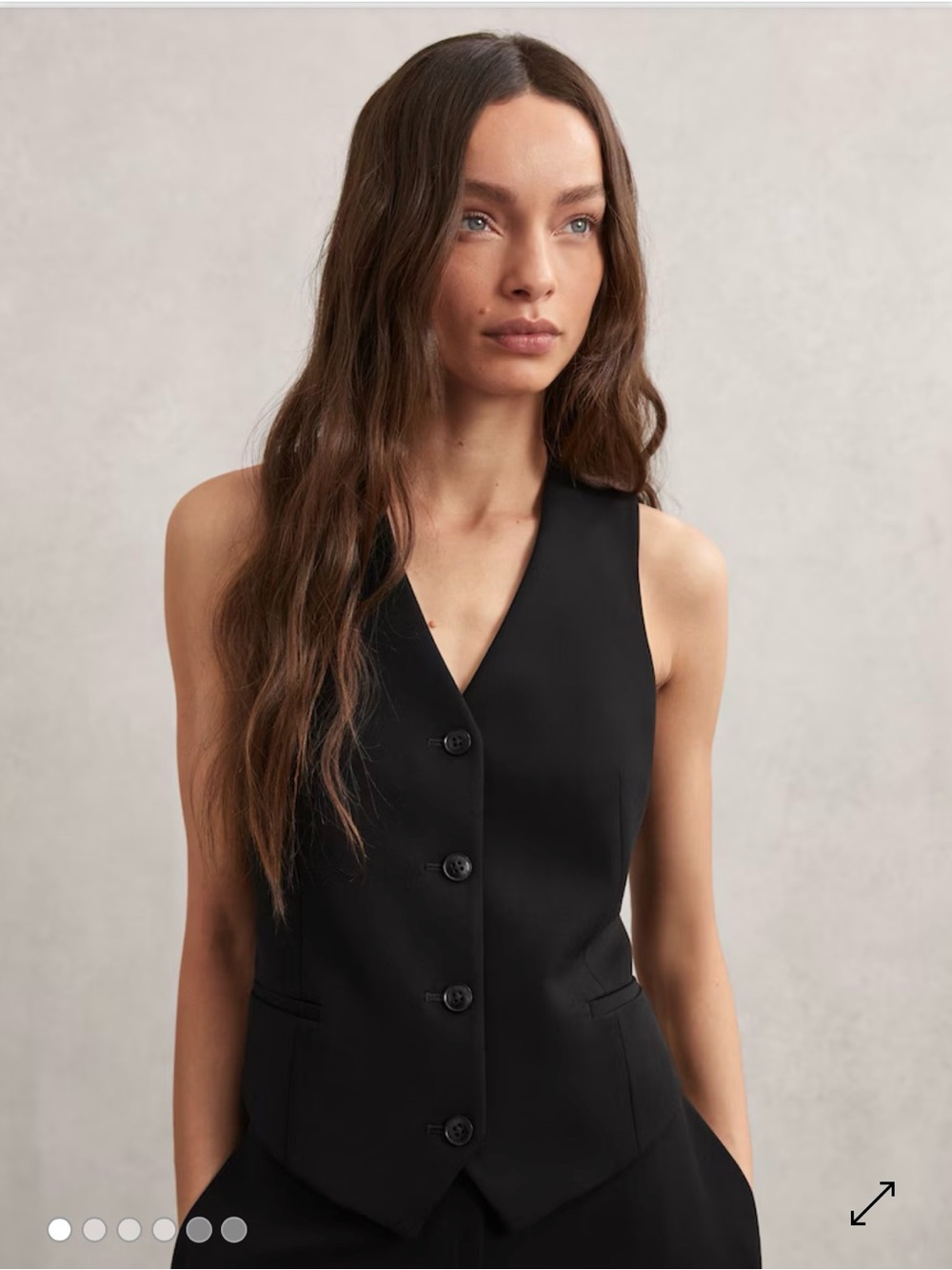 Reiss Black Tailored Gabi Vest